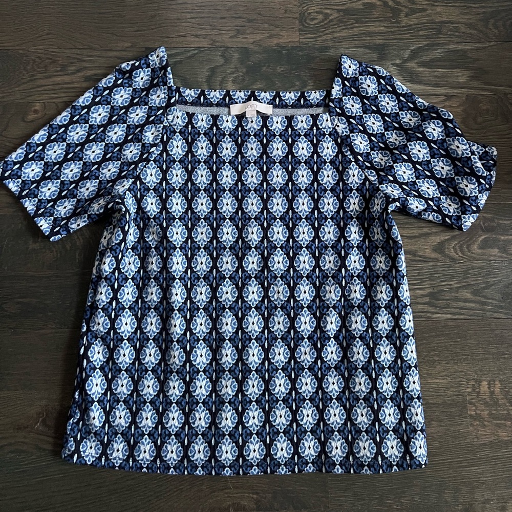Loft Square Neck Geometric Top